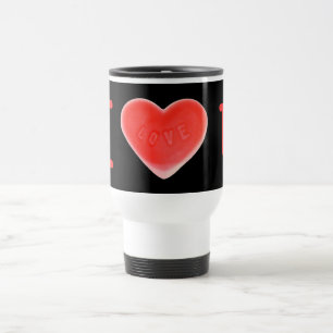 Taza De Viaje Sweet Heart Black 'I love U' travel mug