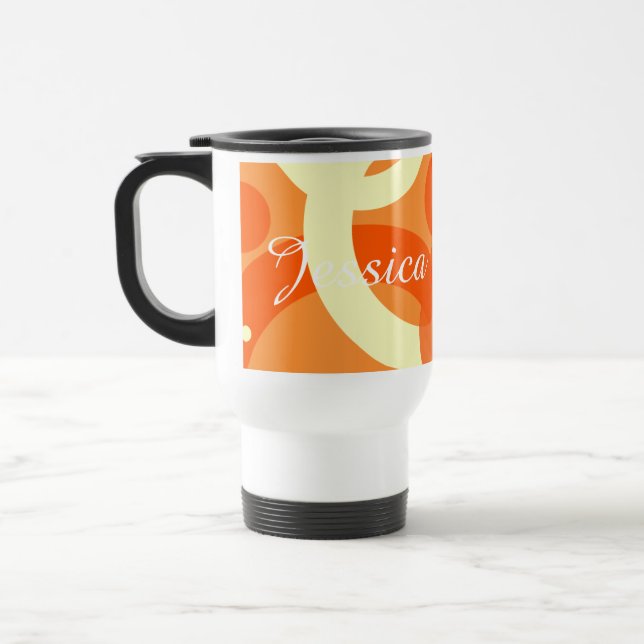 Taza De Viaje Swirl Naranja estética de los años 70 (Izquierda)
