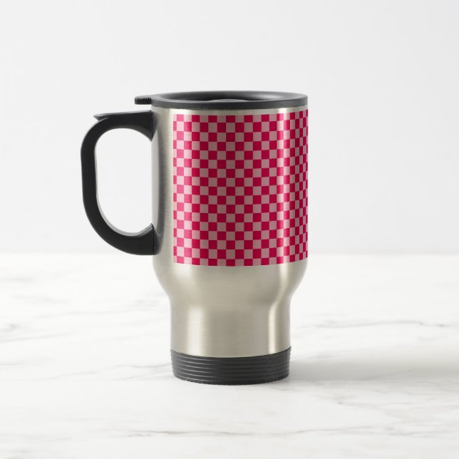 Taza De Viaje Tablero de control clásico de combinación rosa de  (Izquierda)
