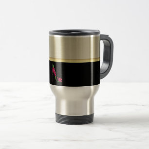Taza De Viaje Tacón moderno elegante y femenino, negro, crema, f
