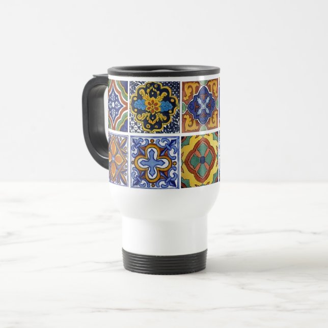 Taza De Viaje Talavera Tiles mexicana (Anverso izquierdo)
