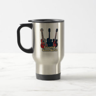 Taza De Viaje Talentoso desde su nacimiento. Guitarras retro col