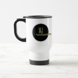 Taza De Viaje Tambor blanco y negro