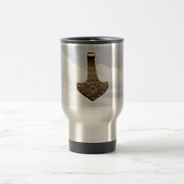 Taza De Viaje Tambor de viaje Gold Thor Hammer (Centro)