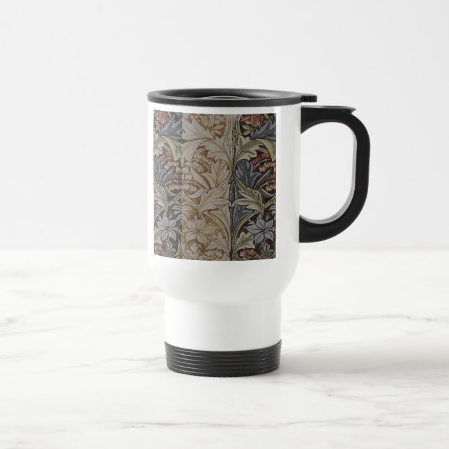 Taza De Viaje Tapiz Botánico Clásico de Campanilla Azul de Willi (Derecha)
