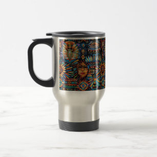 Taza De Viaje "Tapiz precolombino" azul antiguo 444 ml Mug