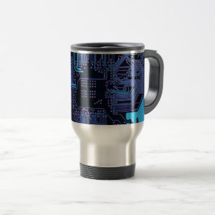 Taza De Viaje Tarjeta de circuito del equipo Guay Azul