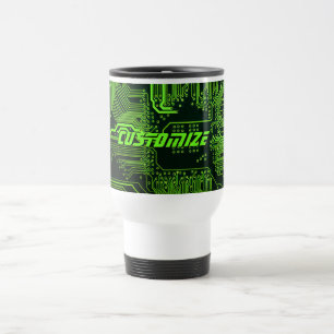 Taza De Viaje Tarjeta de circuito electrónico verde del Personal