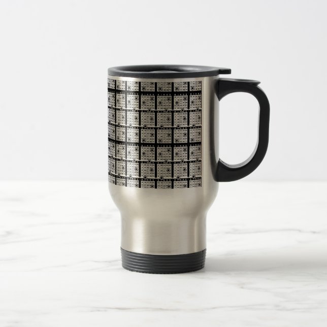 Taza De Viaje Tarjetas de Bingo Negro (Derecha)