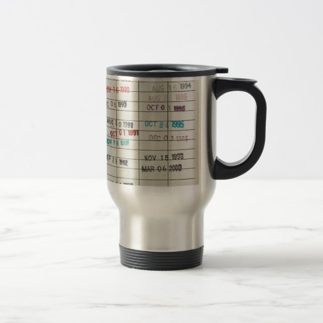 Taza De Viaje Tarjetas de fecha debida de la biblioteca del (Derecha)
