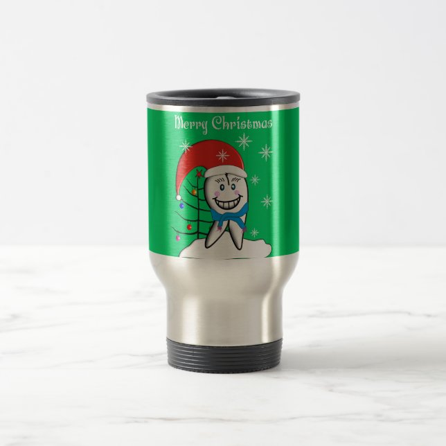 Taza De Viaje Tarjetas de Navidad y regalos del dentista (Centro)