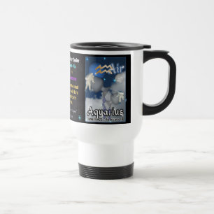 Taza De Viaje Taza blanca del viaje del zodiaco del acuario