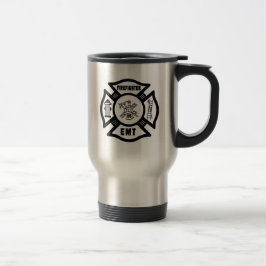 TAZA DE VIAJE ¡TAZA DEL VIAJE DE LA CRUZ MALTESA DEL BOMBERO