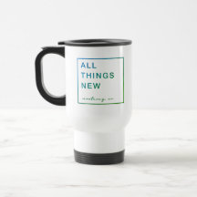 Taza del viaje del acero inoxidable (azul/verde)