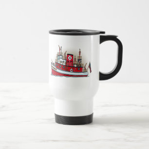 Taza De Viaje Taza del viaje del barco del fuego