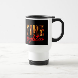 Taza De Viaje Taza del viaje del bombero en fondo negro