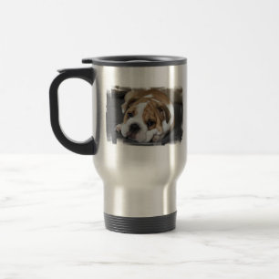 Taza De Viaje Taza del viaje del bulldog el dormir