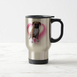 Taza De Viaje Taza del viaje del perrito del boxeador