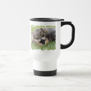Taza De Viaje Taza del viaje del Schnauzer el dormitar