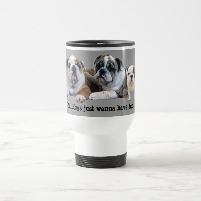 Taza De Viaje Taza del viaje del trío del bulldog (Centro)