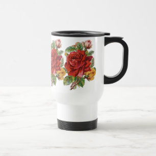 Taza De Viaje Taza floral del viaje del rosa del vintage