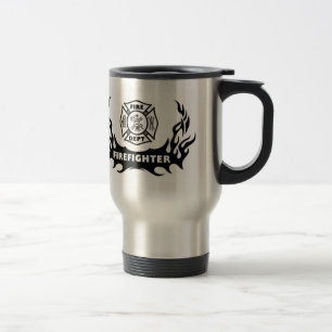 Taza De Viaje Taza gráfica del viaje del tatuaje del bombero
