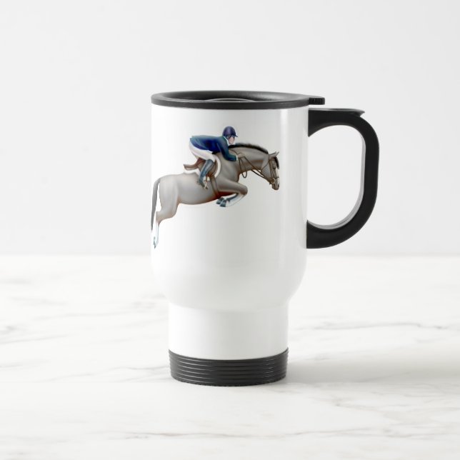 Taza De Viaje Taza gris del viaje del caballo del puente del (Derecha)