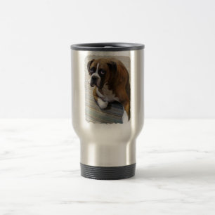 Taza De Viaje Taza inoxidable del viaje del perro del boxeador