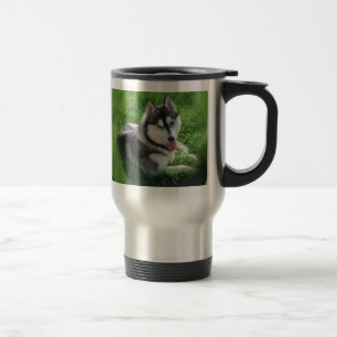 Taza De Viaje Taza inoxidable del viaje del perro del husky