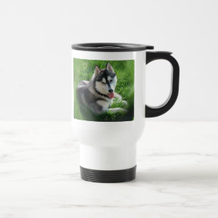 Taza De Viaje Taza plástica del viaje del perro del husky