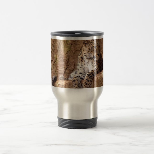 Taza De Viaje Taza vigilante del viaje del leopardo (Centro)