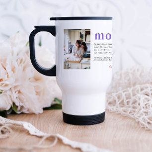 Taza De Viaje Te Amamos Mamá   Collage de 2 Fotos Moderno