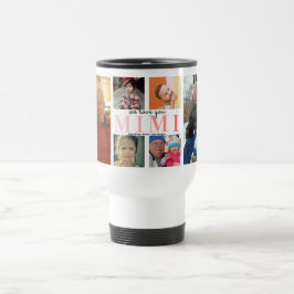 Taza De Viaje Te Amamos Mimi | Café Collage de fotos personaliza