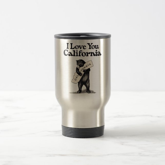Taza De Viaje Te amo abrazo de oso de California (Centro)