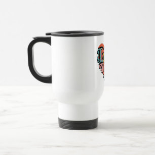 Taza De Viaje Te Amo Corazón Retro Psicodelia