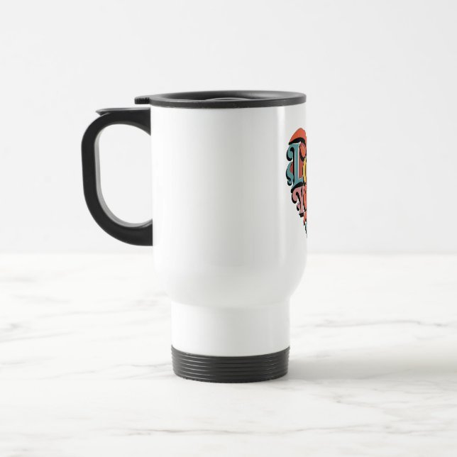 Taza De Viaje Te Amo Corazón Retro Psicodelia (Izquierda)