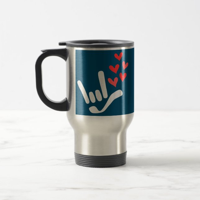 Taza De Viaje Te Amo, Idioma Rótulo Americano (Izquierda)