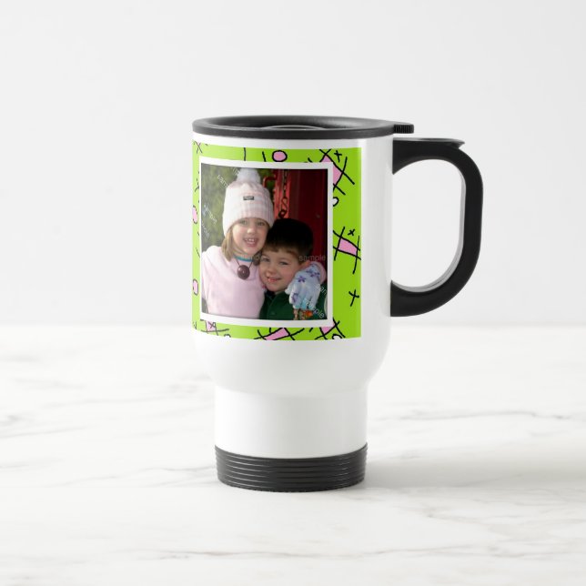 Taza De Viaje Te amo, mamá, café rosa y verde (Derecha)