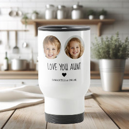 Taza De Viaje Te amo, tía | Foto personalizada de dos caras