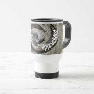 Taza De Viaje Te Aprecian Empleado Rústico De Mosaico Marrón