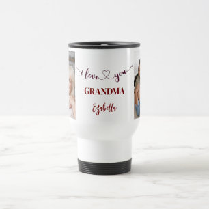 Taza De Viaje Te Quiero Abuela Dos Fotos y Corazón