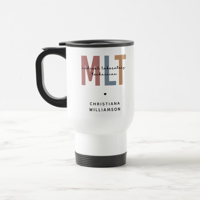 Taza De Viaje Técnico de Laboratorio Médico de MLT Personalizado (Izquierda)