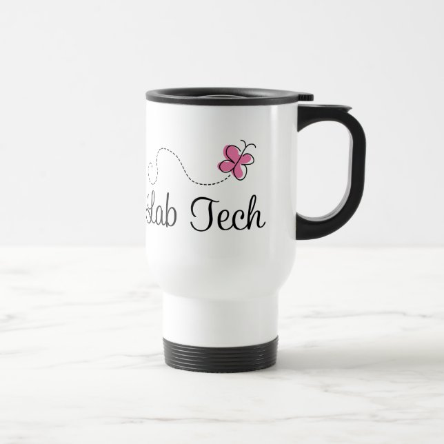 Taza De Viaje Tecnología rosada linda del laboratorio de la (Derecha)