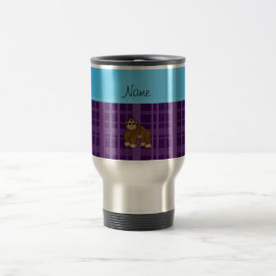 Taza De Viaje Tela escocesa conocida personalizada de la púrpur