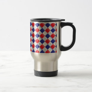 Taza De Viaje Tela escocesa de las barras y estrellas