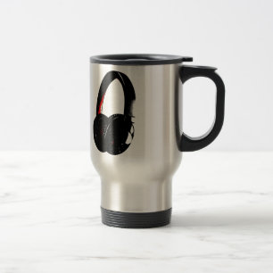 Taza De Viaje Teléfono de cabeza de arte pop para auriculares