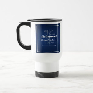 Taza De Viaje Tema clásico del golf de retiro blanco azul