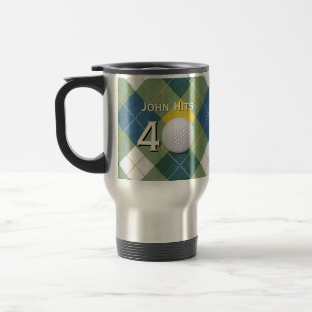 Taza De Viaje Tema de golf / golf / cumpleaños de golfista (Izquierda)