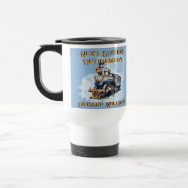 Taza De Viaje Tema del viaje de jubilaciones Estación de tren de