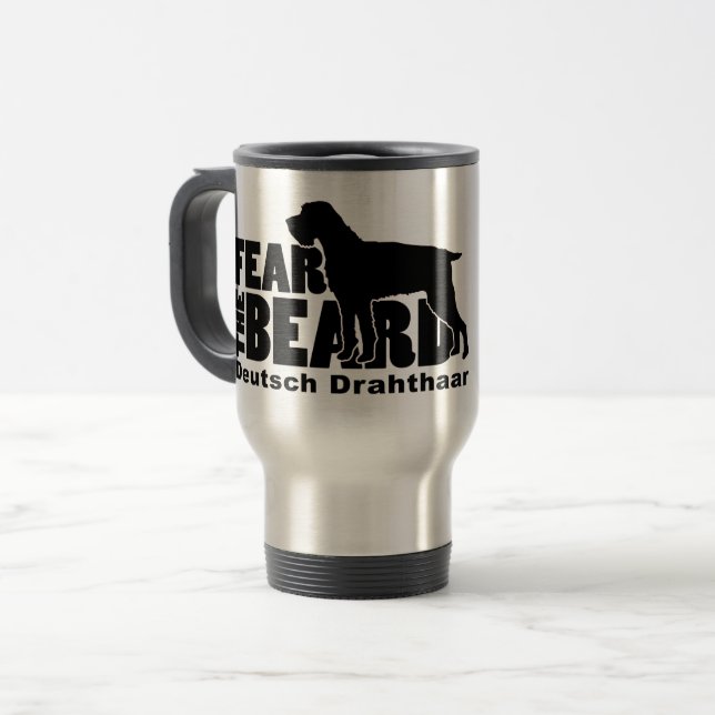 Taza De Viaje Tema la barba - engranaje de Deutsch Drahthaar (Anverso izquierdo)